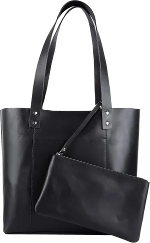 Genuine Leather Tote Bag for Women-Spacious, Versatile Work, Laptop, or Travel Tote w/Wristlet-Made to Last