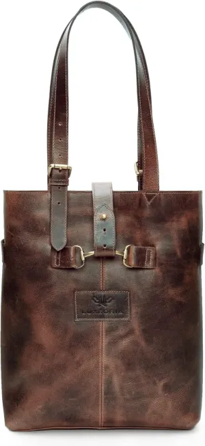 Genuine Leather Tote Bags for Women, Laptop Handbags, Women's Shoulder Bag, For Office, Travel, Shopping, Adjustable Strap