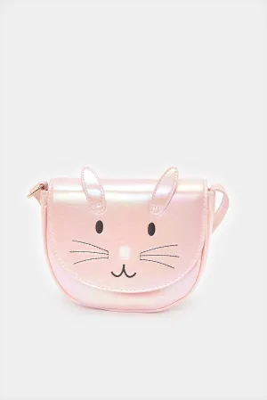 Girls Pink Embellished Crossbody Bag