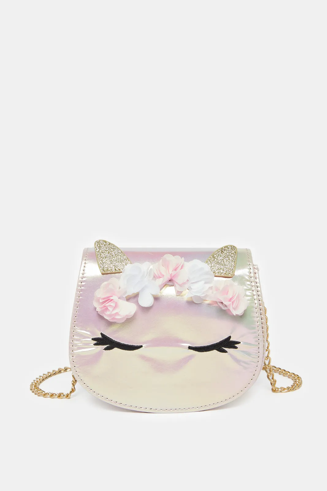 Girls Pink Embellished Crossbody Bag