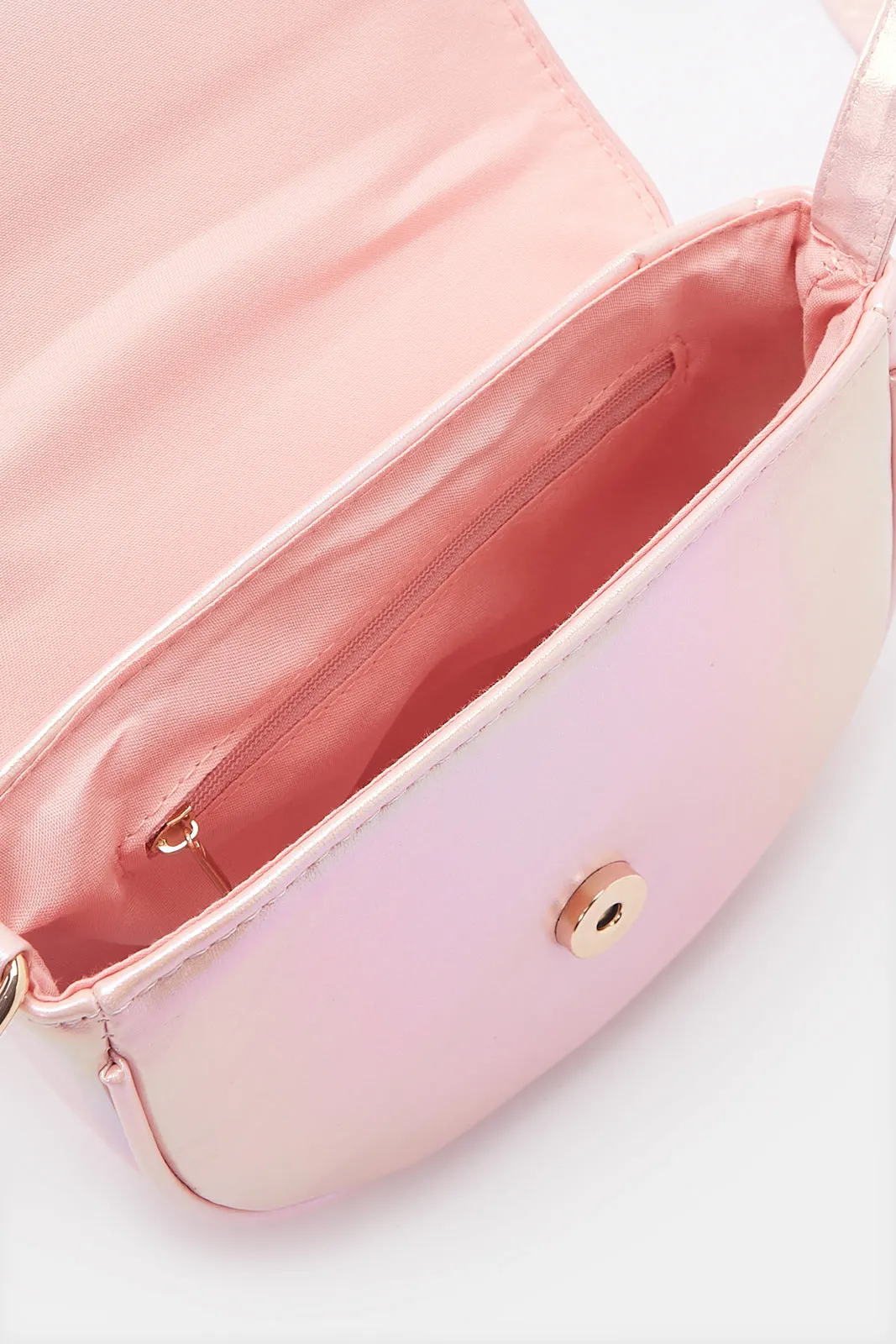 Girls Pink Embellished Crossbody Bag
