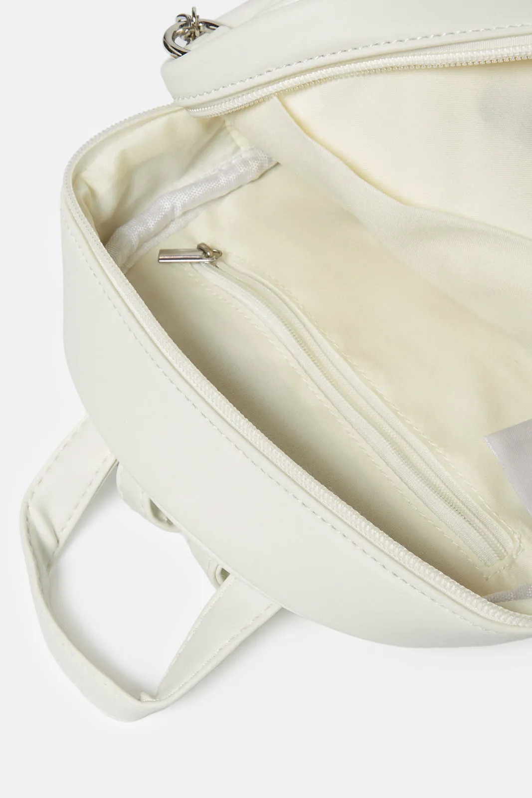 Girls White Embellished Backpack