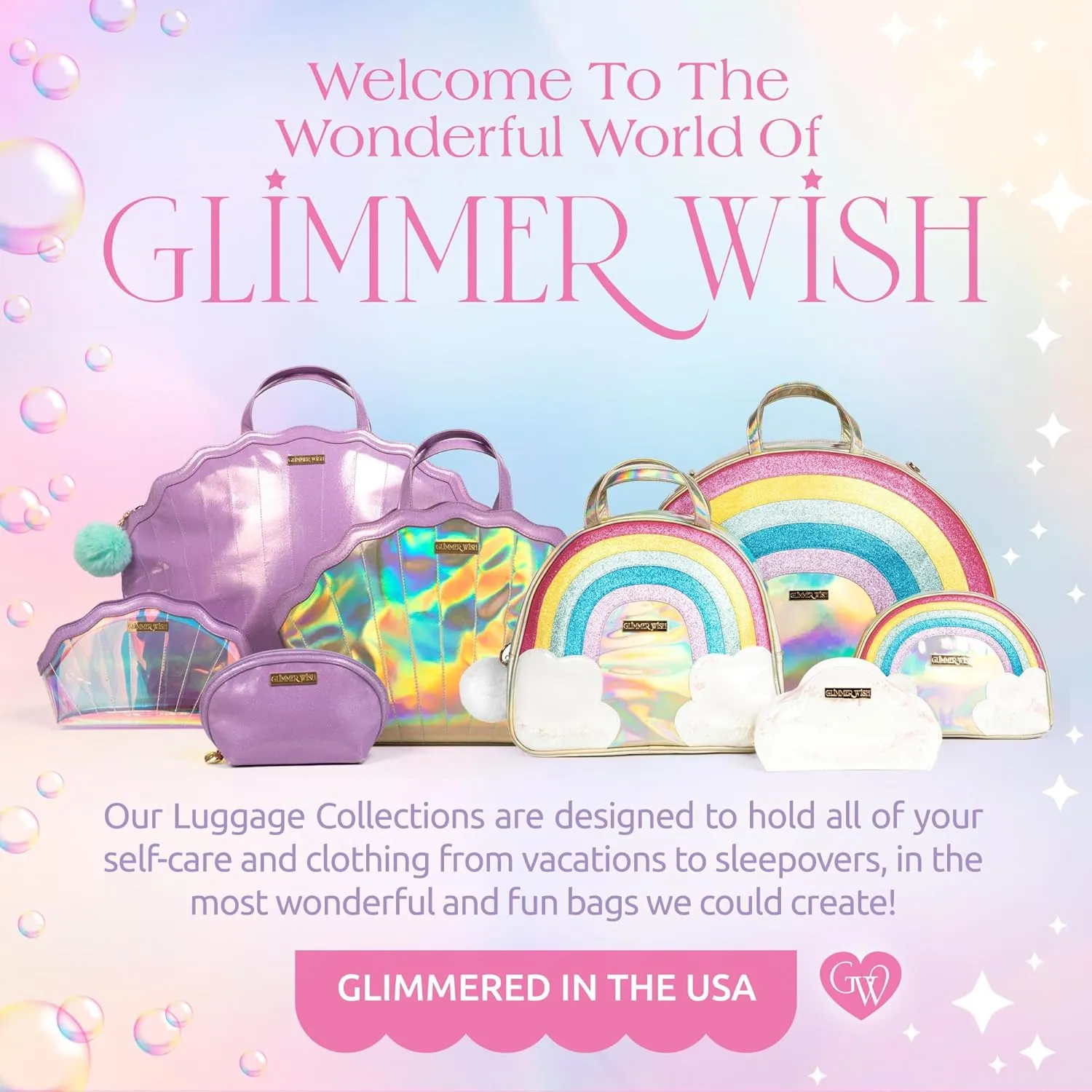 Glimmer Wish Unicorn Cloud Pouch, Trendy Mini Pouch, Clutch, or Coin Purse for your Tiny Treasures, Great Gifts for Teens and Girls, 8.1 x 2.6 x 4.5 in