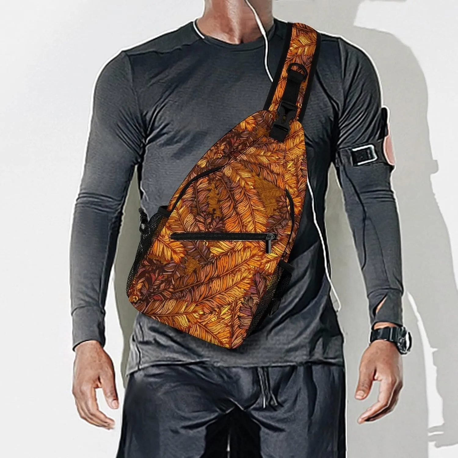 Glowing Cannabis Leaves Versatile And Convenient Multipurpose Crossbody Bag - Perfect for Travel And Hiking