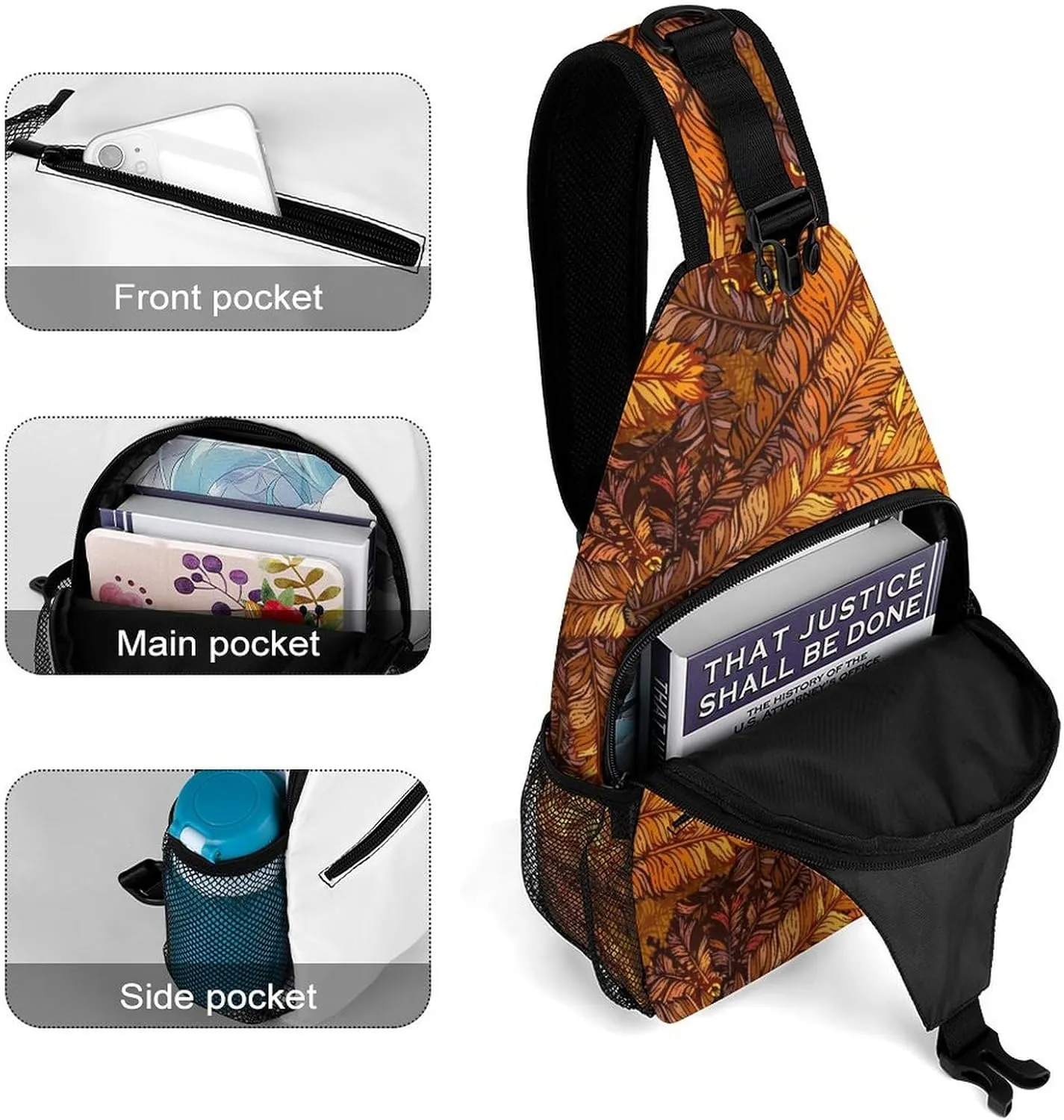 Glowing Cannabis Leaves Versatile And Convenient Multipurpose Crossbody Bag - Perfect for Travel And Hiking
