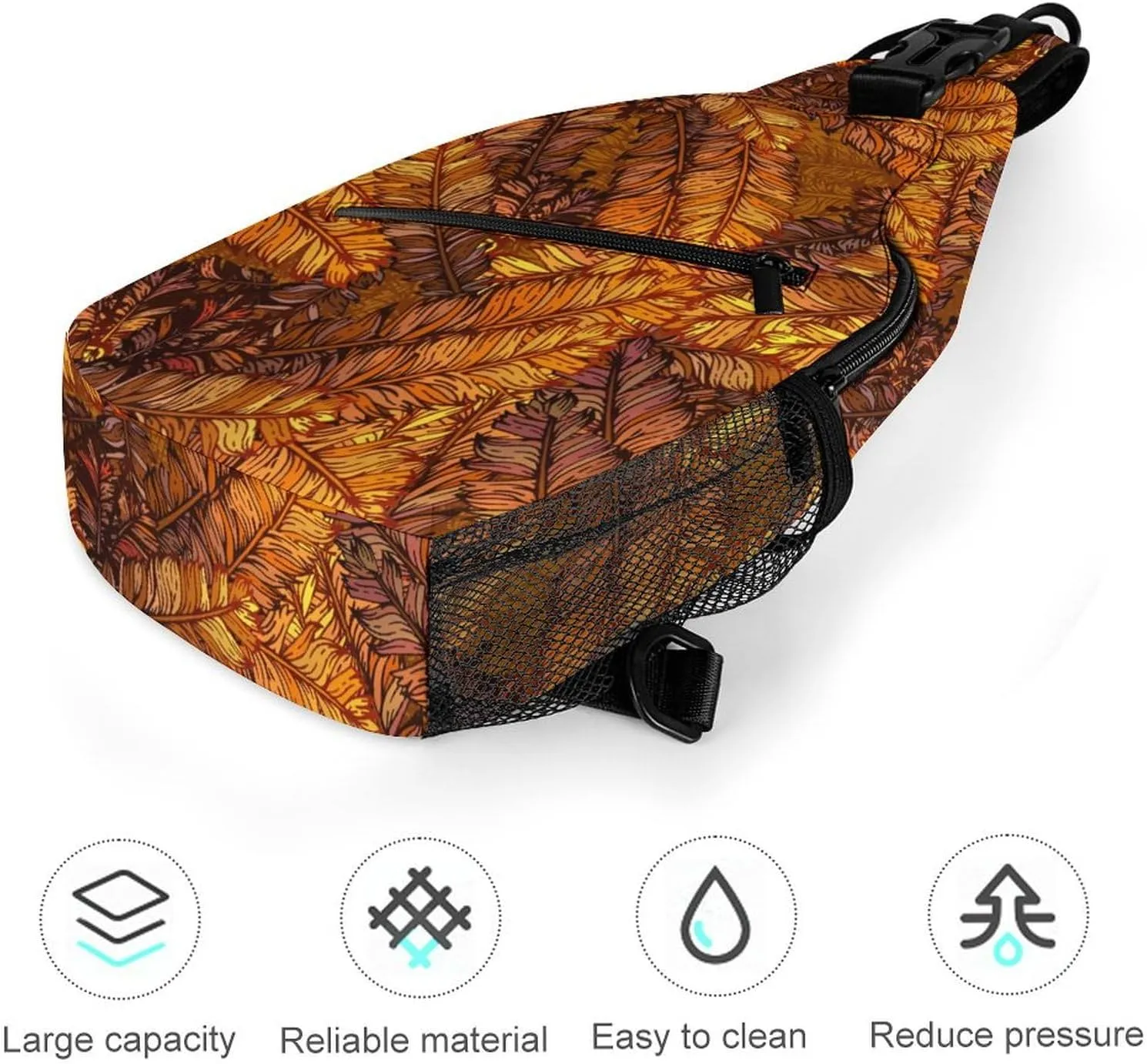 Glowing Cannabis Leaves Versatile And Convenient Multipurpose Crossbody Bag - Perfect for Travel And Hiking