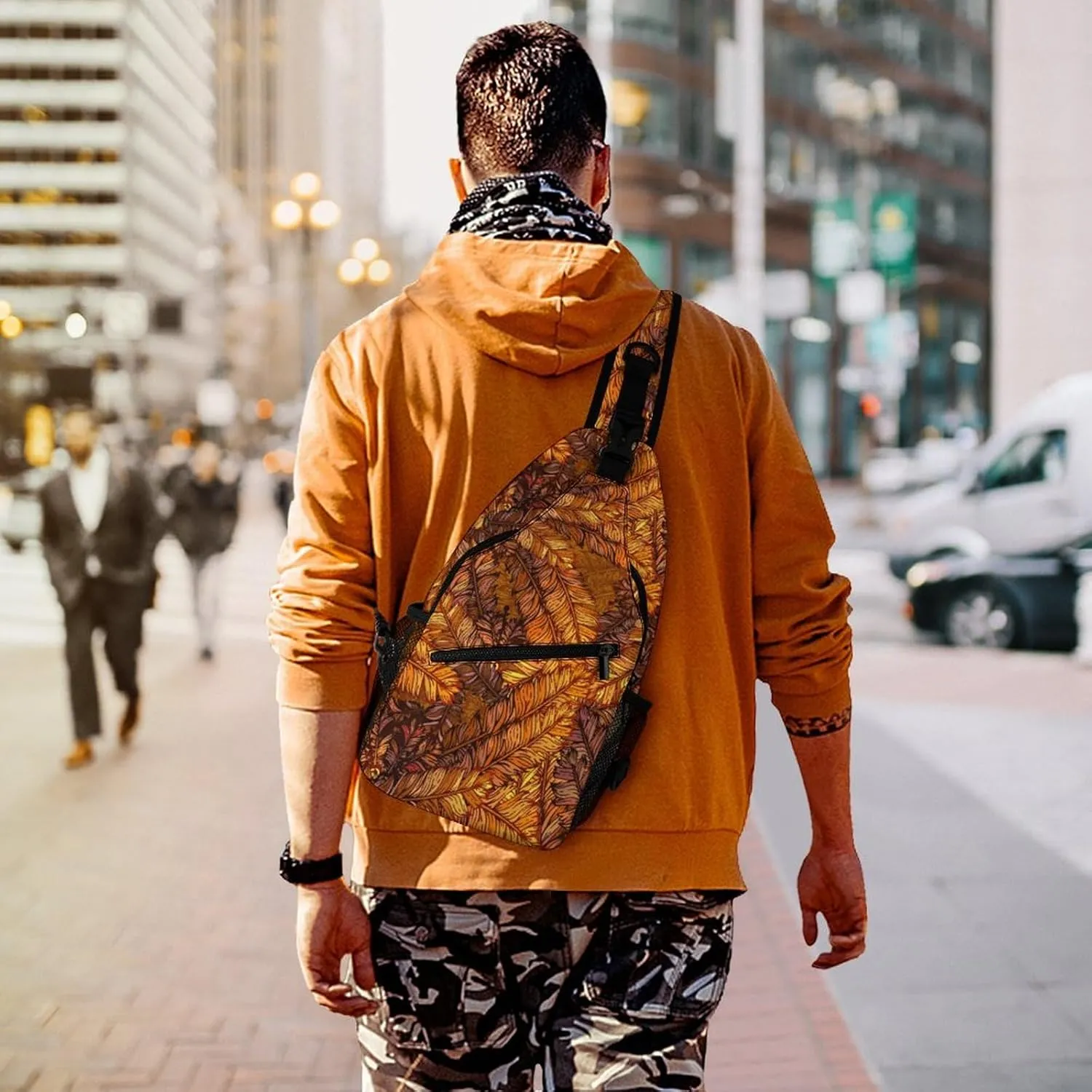 Glowing Cannabis Leaves Versatile And Convenient Multipurpose Crossbody Bag - Perfect for Travel And Hiking