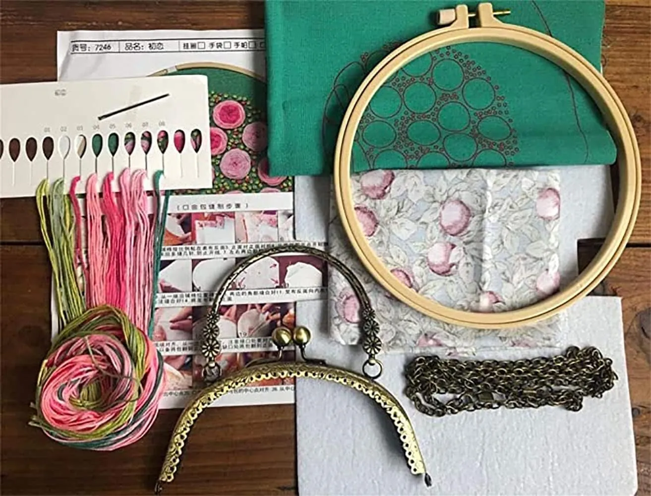 Gogobear Easy Embroidery DIY Bags Purse Wallet Handbag Handmade Embroidered Handbag Crossbody Spring Flowers