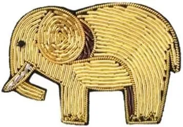 Gold series, eight in a group. Indian silk hand embroidered brooches and badges are suitable for sewing and handcrafting clothes, bags, tablecloths.