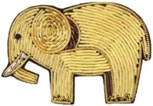 Gold series, eight in a group. Indian silk hand embroidered brooches and badges are suitable for sewing and handcrafting clothes, bags, tablecloths.