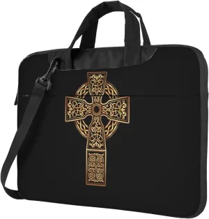 Golden Marble Pattern Texture Laptop Bag Classic Slim Briefcase Messenger Bag, Spacious, Ergonomic