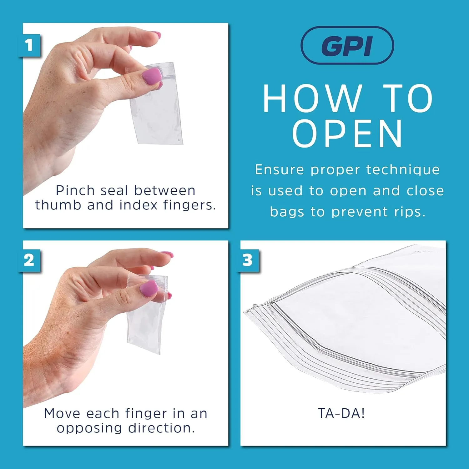GPI - Pack of 2000-1" X 1" Mini 2 Mil Thick, Clear Plastic Jewelry Zip Bags, Reclosable, Strong & Durable Poly Baggies with Resealable Zip Top Lock for Travel, Storage, Packaging & Shipping.