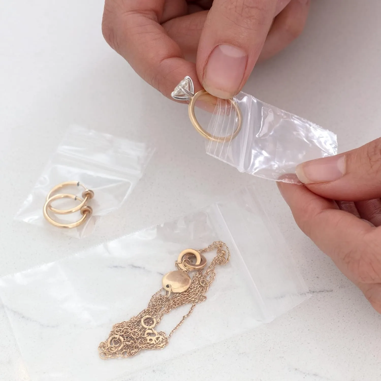 GPI - Pack of 2000-1" X 1" Mini 2 Mil Thick, Clear Plastic Jewelry Zip Bags, Reclosable, Strong & Durable Poly Baggies with Resealable Zip Top Lock for Travel, Storage, Packaging & Shipping.