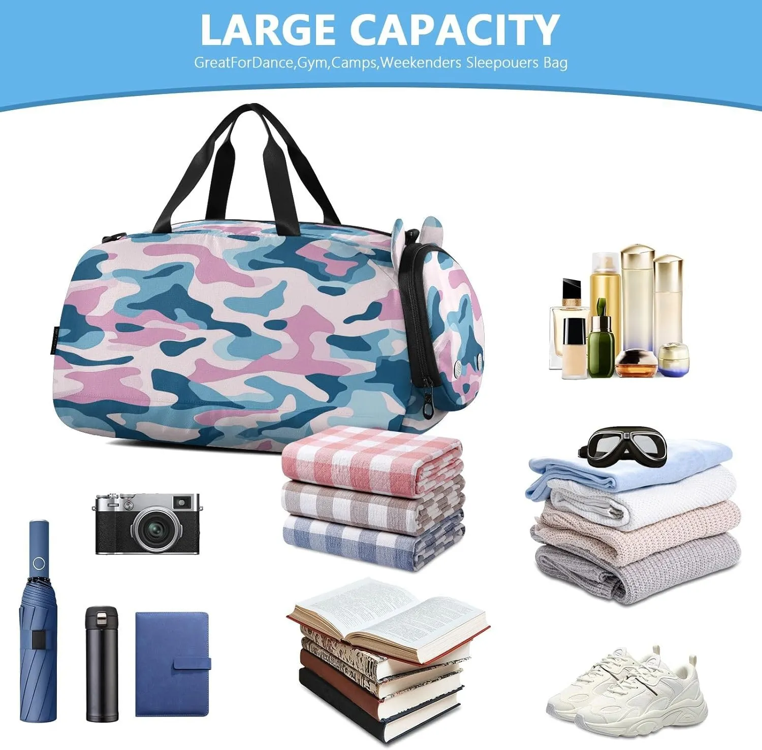 GuoChe Mini Crossbody Bags with Shoes Compartment Practical Small Shoulder Bags for For Hiking Traveling
