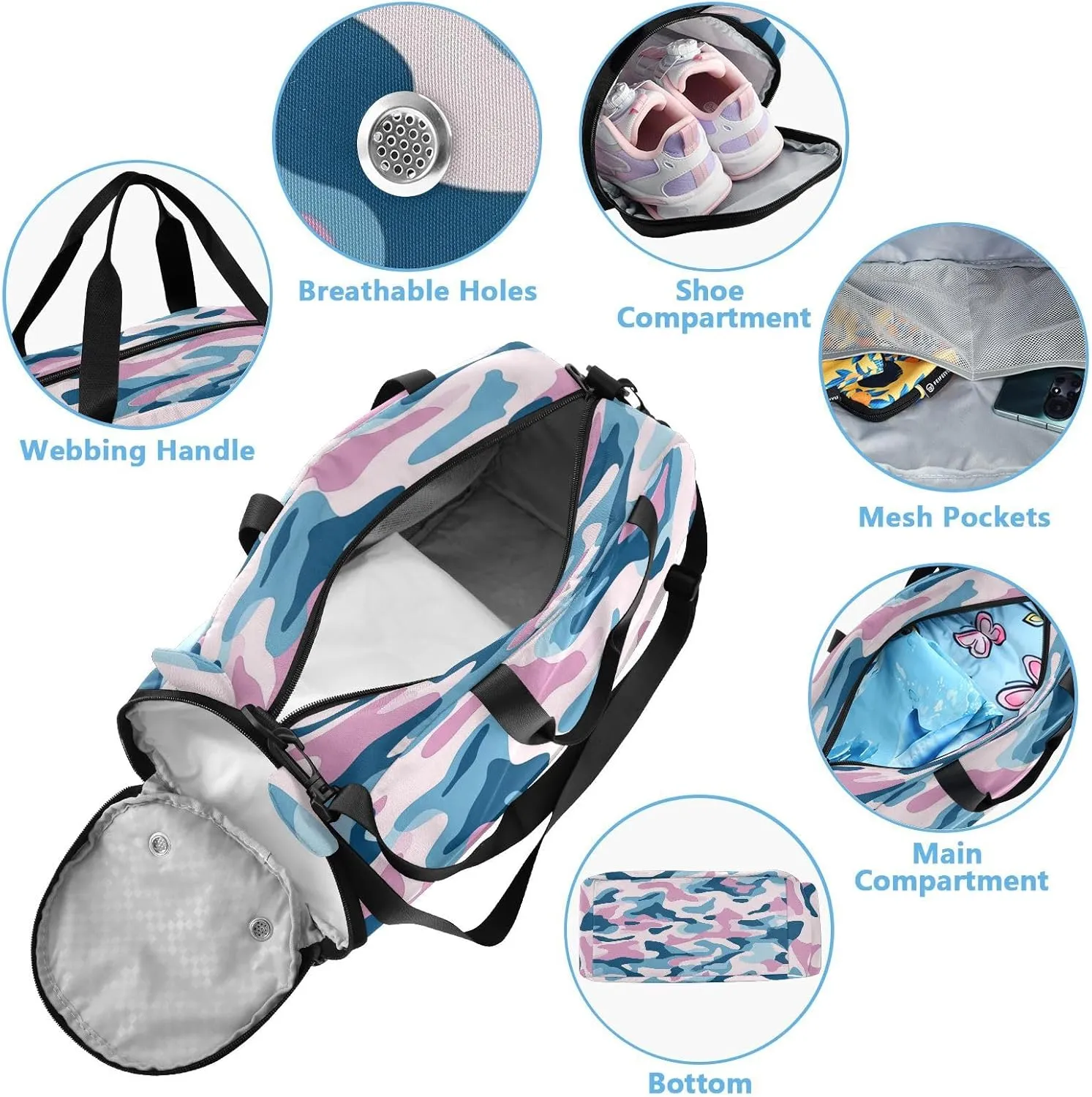GuoChe Mini Crossbody Bags with Shoes Compartment Practical Small Shoulder Bags for For Hiking Traveling