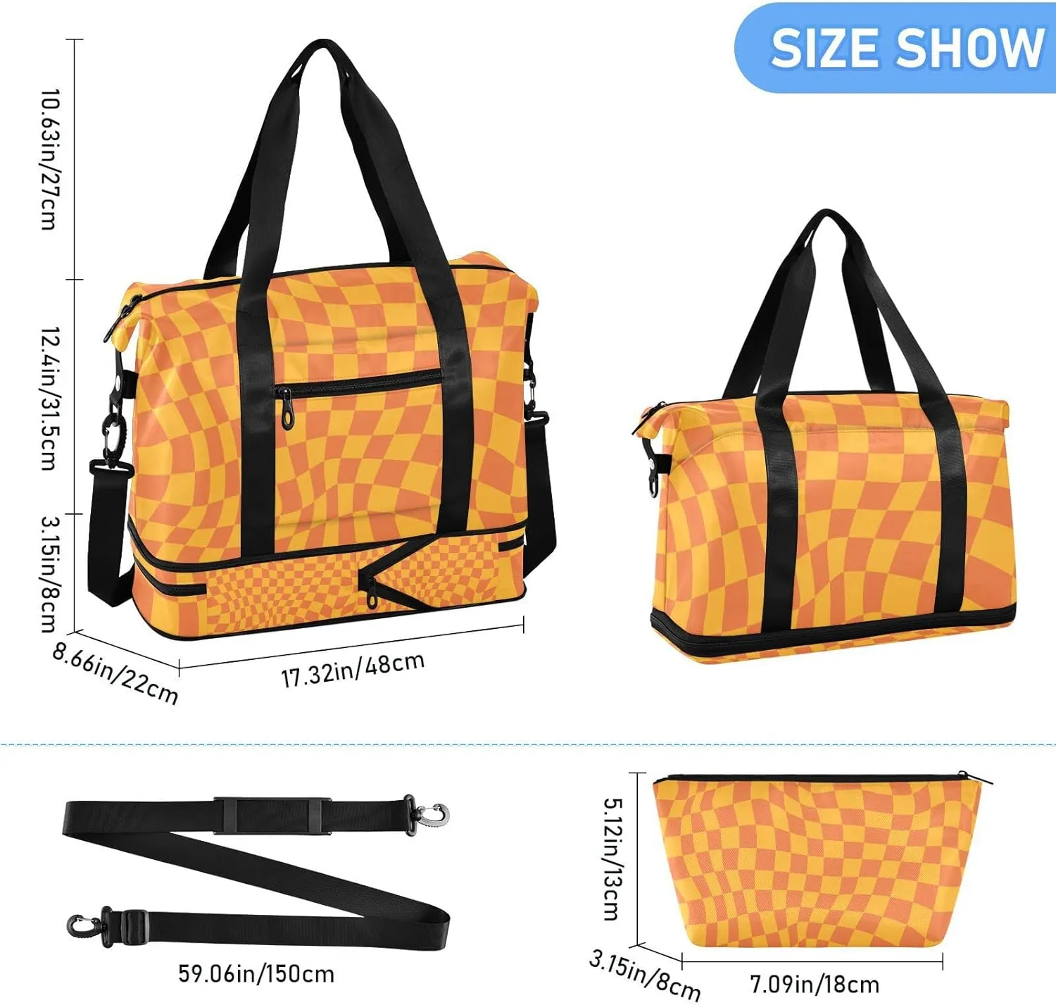 Gym Bag for Women with Toiletry Bags Large Overnight Bags Travel Duffel Bag Carry On Shoulder for Women Airplane Traveling Multicolor 10