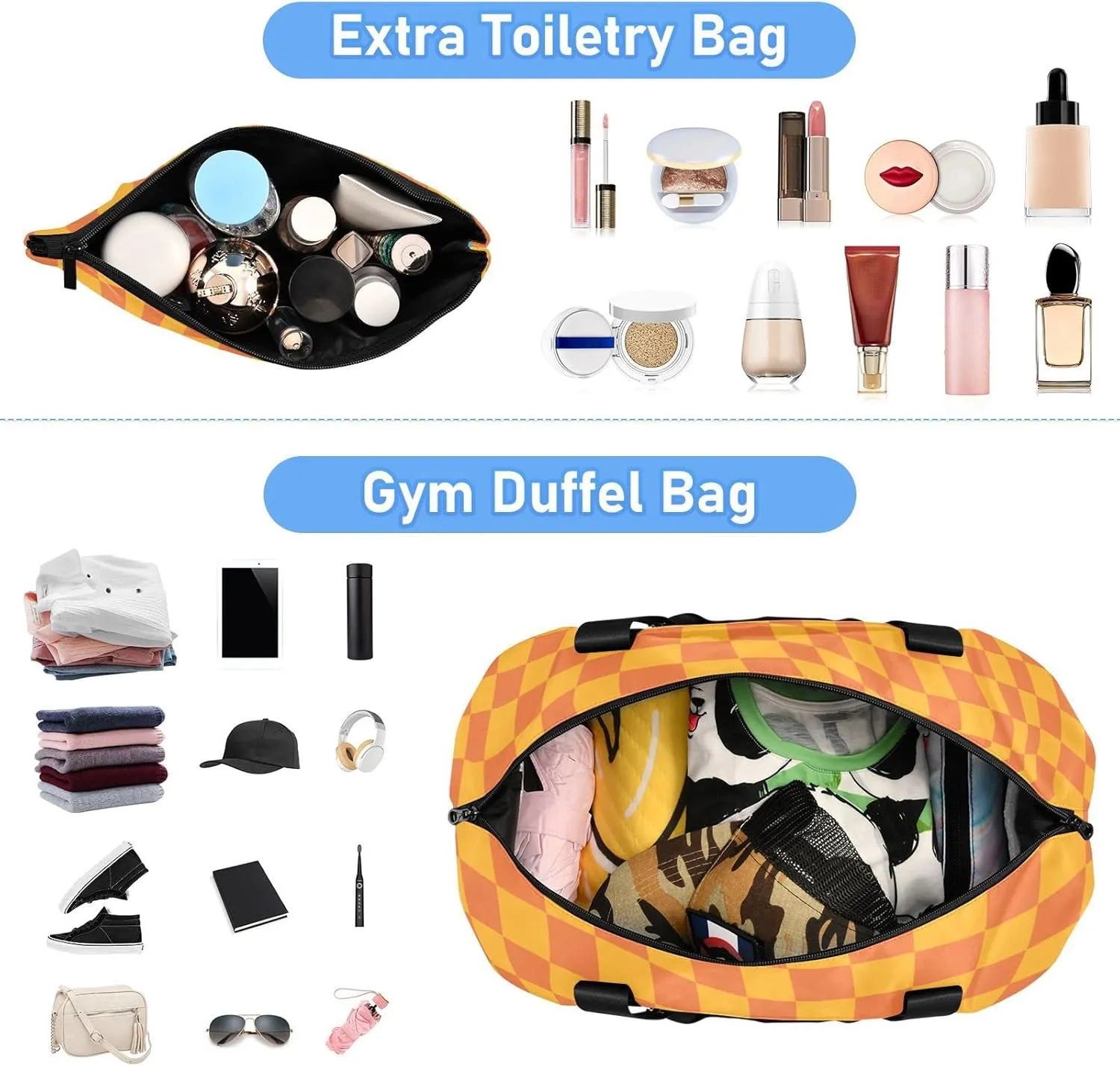 Gym Bag for Women with Toiletry Bags Large Overnight Bags Travel Duffel Bag Carry On Shoulder for Women Airplane Traveling Multicolor 10