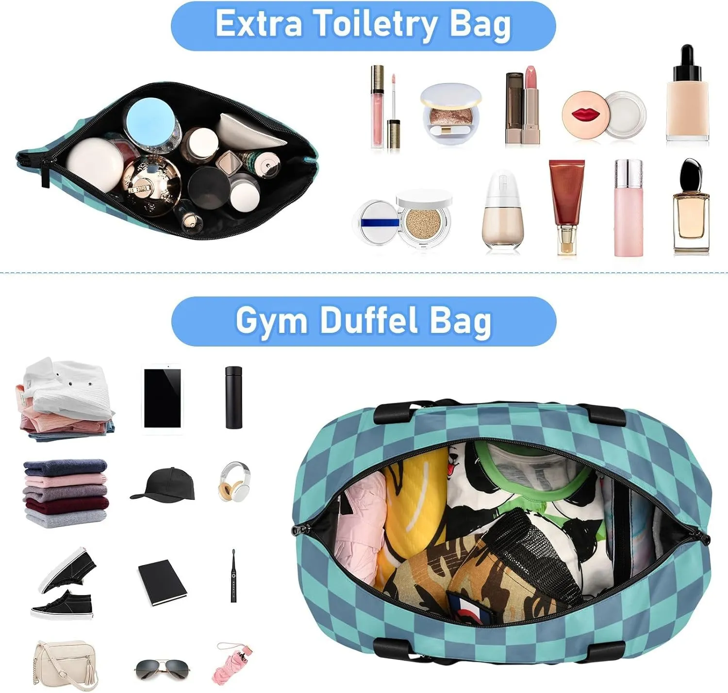 Gym Bag for Women with Toiletry Bags Large Overnight Bags Travel Duffel Bag Carry On Shoulder for Women Airplane Traveling Multicolor 4