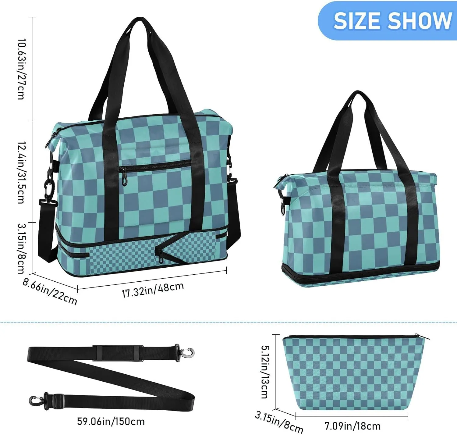Gym Bag for Women with Toiletry Bags Large Overnight Bags Travel Duffel Bag Carry On Shoulder for Women Airplane Traveling Multicolor 4