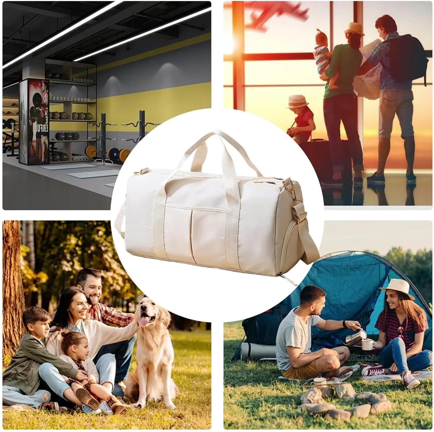 Gym Shoulder Bag,Waterproof Fitness Bags with Large Capacity | Wear-Resistant Shoulder Bag, Portable Tote Bag with Shoulder Strap for Yoga
