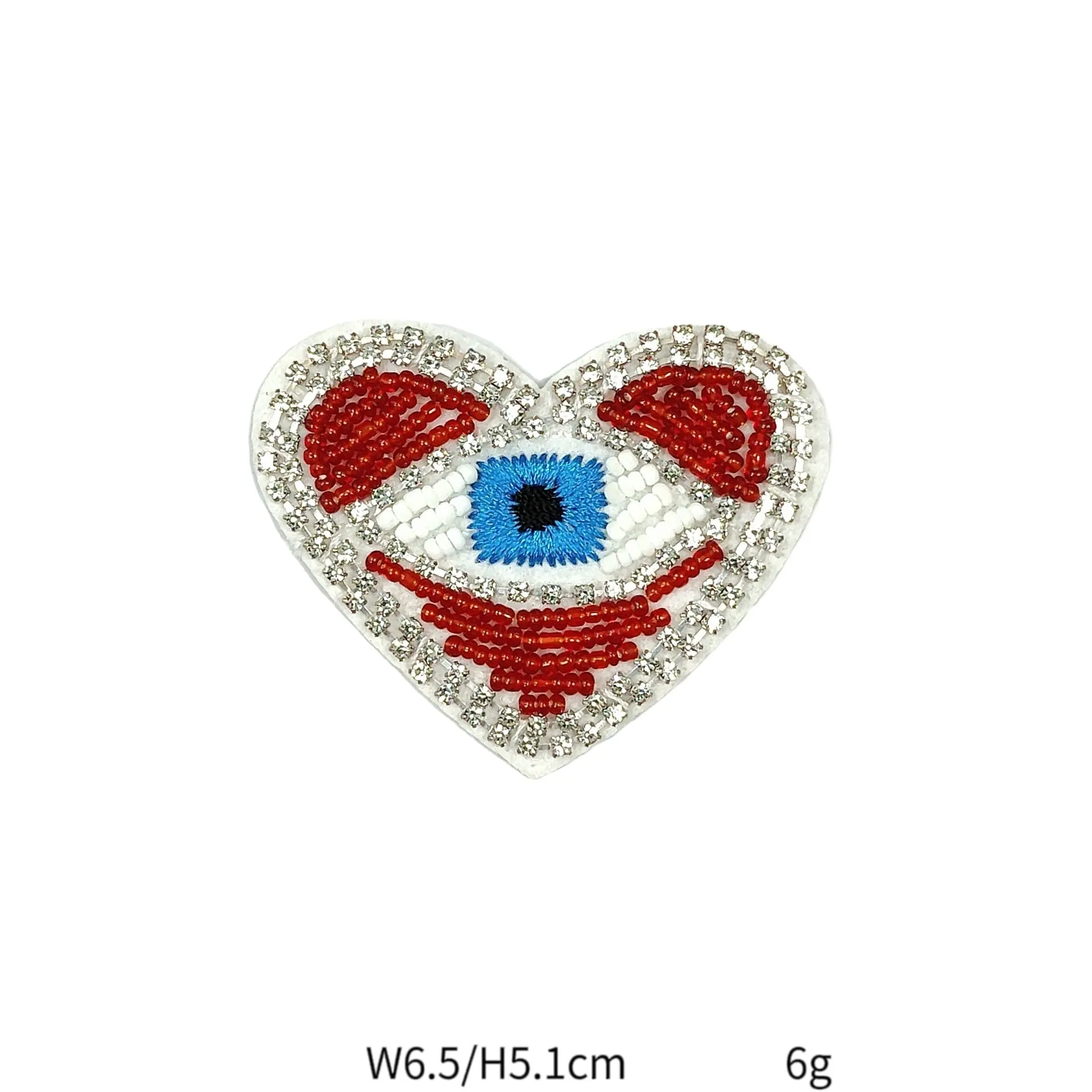 Handcrafted Beaded Eye Fabric Patches for DIY Clothing and Bags 7 Pack