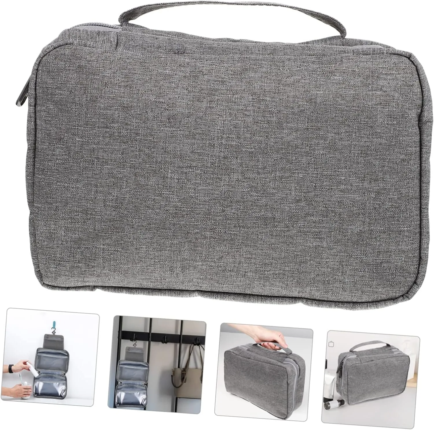 Hanging Storage Bag Duffle Bag for Travel Clear Makeup Bags Toiletry Supply Man Foldable Storage Box, Grey, 25x16.5x8cm