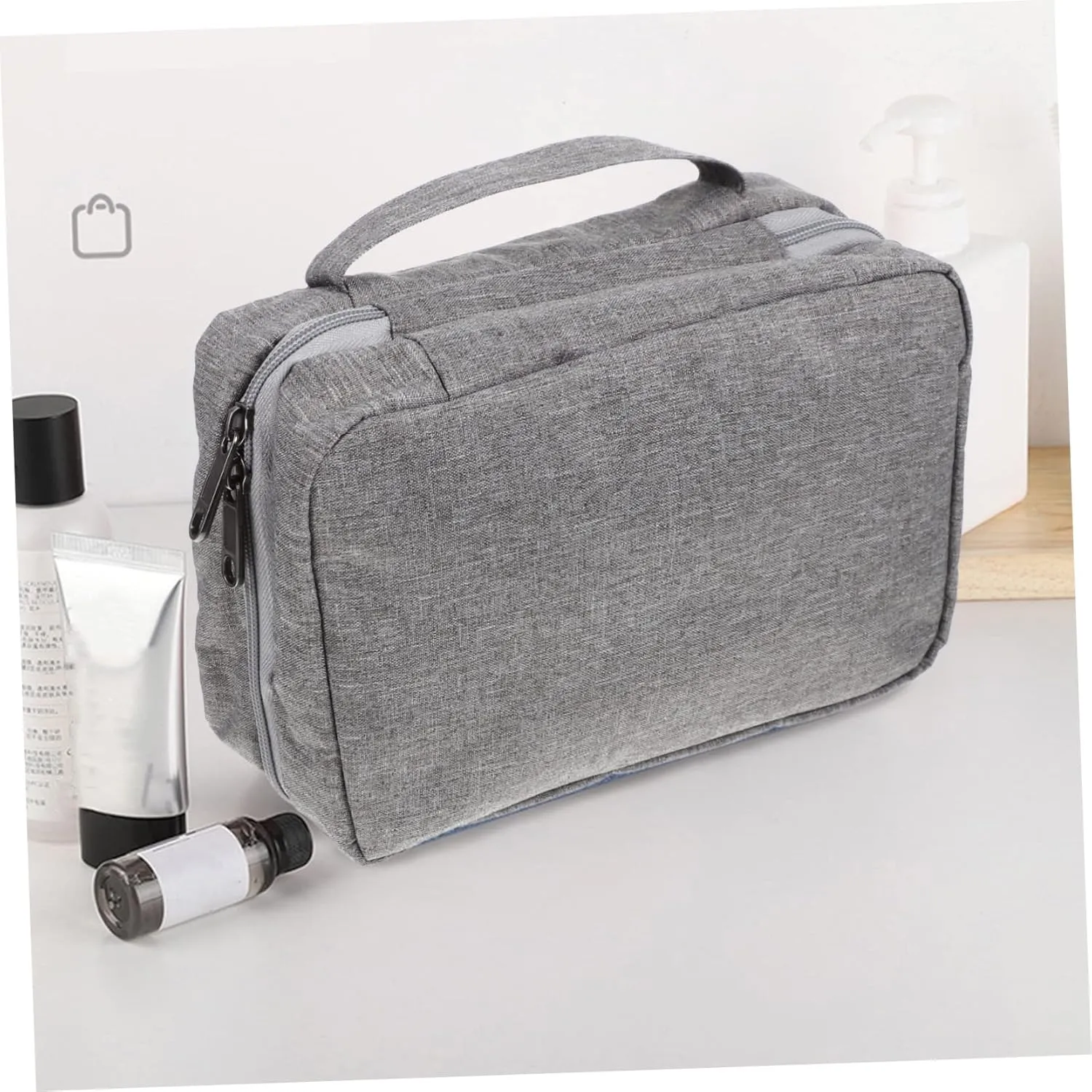 Hanging Storage Bag Duffle Bag for Travel Clear Makeup Bags Toiletry Supply Man Foldable Storage Box, Grey, 25x16.5x8cm