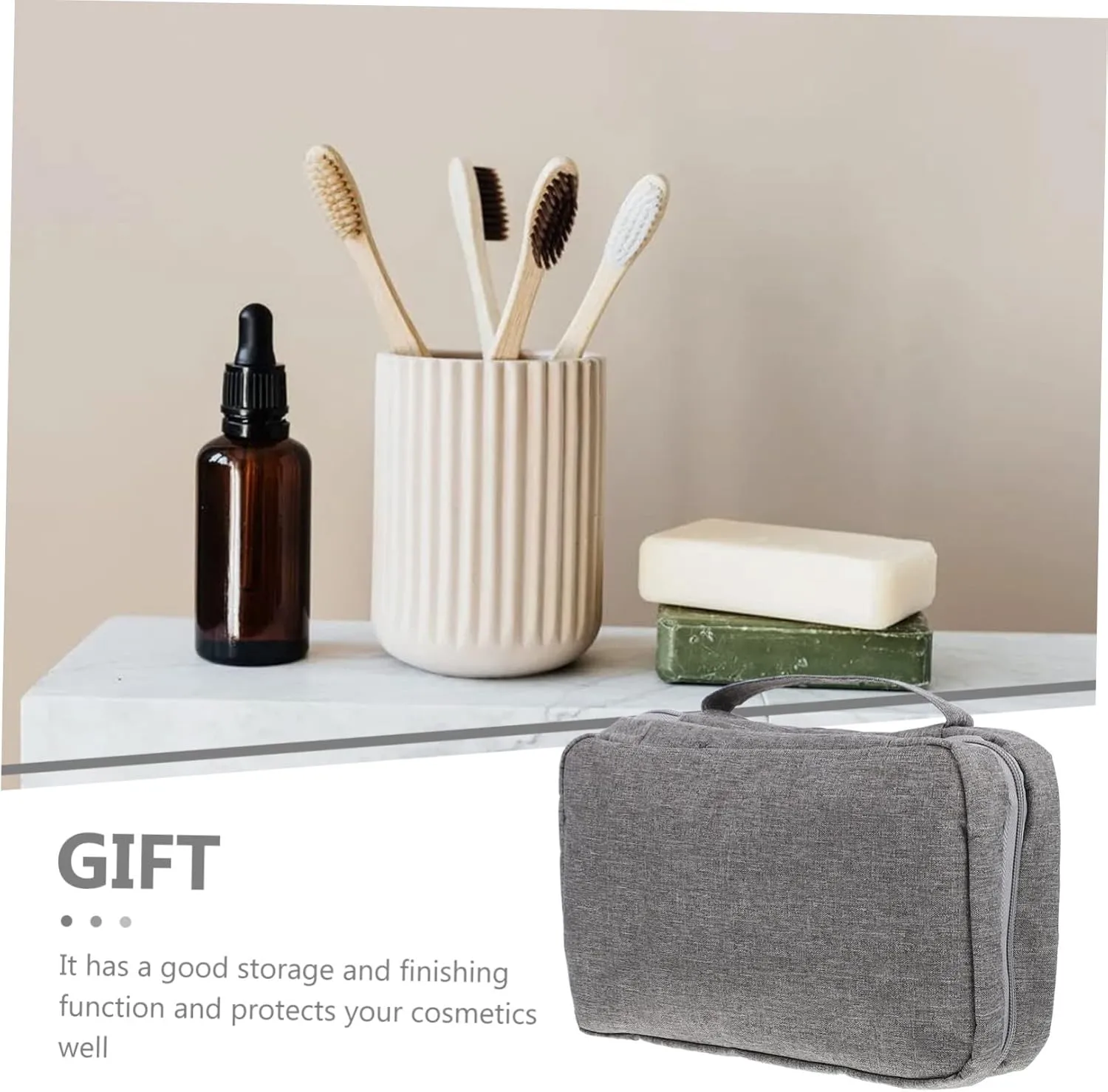 Hanging Storage Bag Duffle Bag for Travel Clear Makeup Bags Toiletry Supply Man Foldable Storage Box, Grey, 25x16.5x8cm