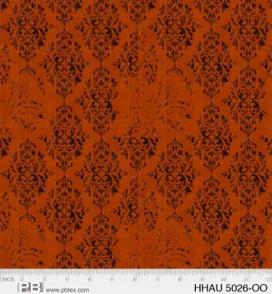 Happy Haunting Distressed Damask Orange