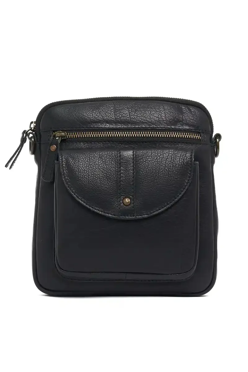 Helen Cross Body Bag in Black by Rugged Hide