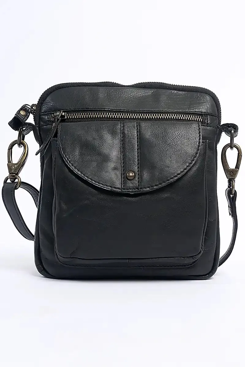 Helen Cross Body Bag in Black by Rugged Hide