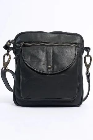 Helen Cross Body Bag in Black by Rugged Hide