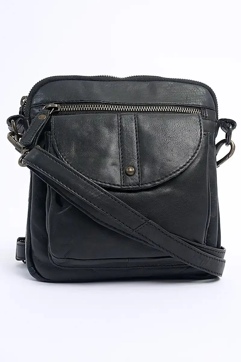 Helen Cross Body Bag in Black by Rugged Hide