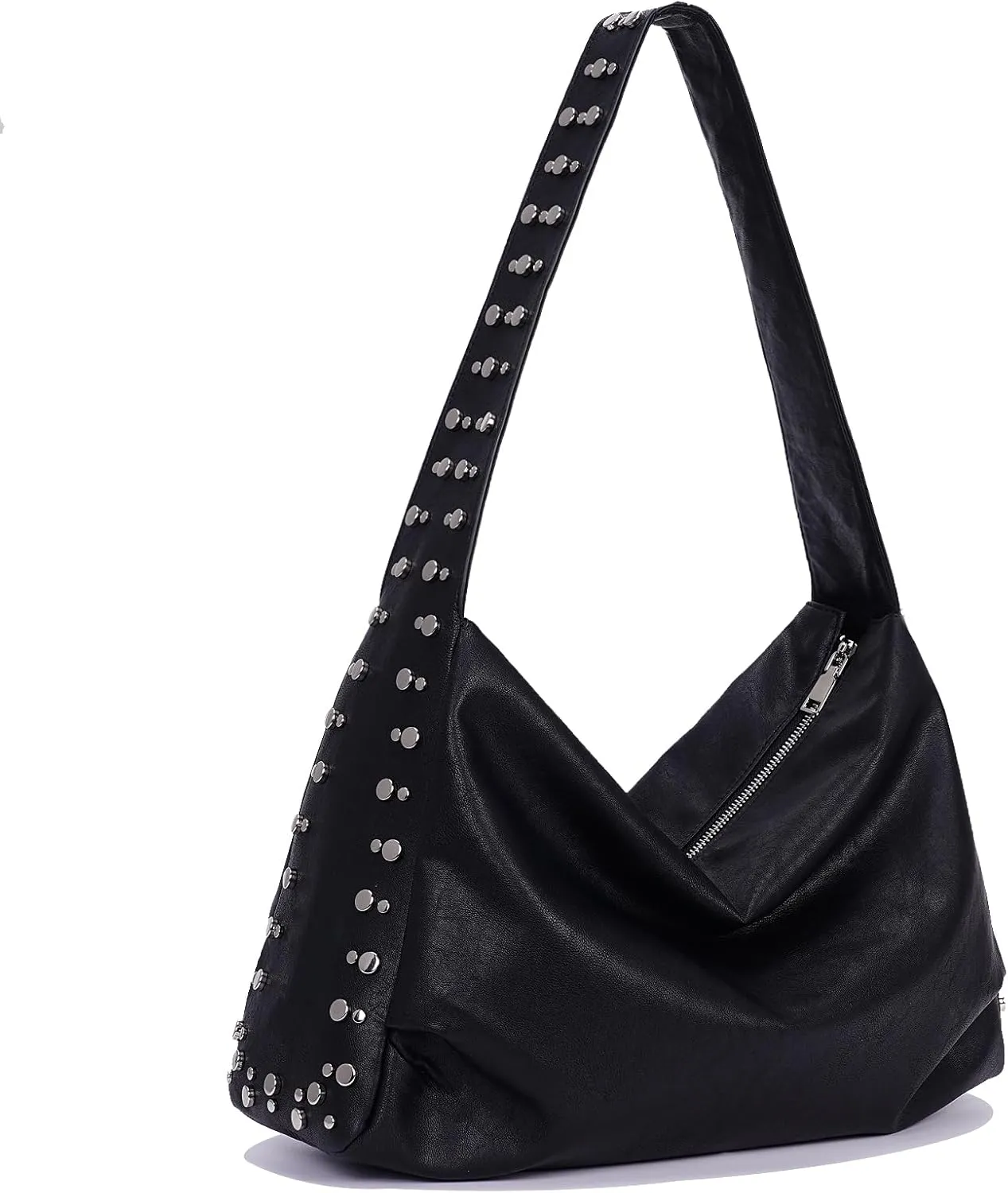 Hobo Bags for Women Studded Shoulder Bag Faux Leather Tote Bag Shoulder Handbag Large Y2k Hobo Bags Casual Fall Bag