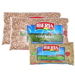 Iberia Pinto Beans 4 lb. (Pack of 2)   Iberia Lentils 12 oz.
