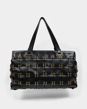 Iceberg Black Leather Panel Chained Bag 2000's
