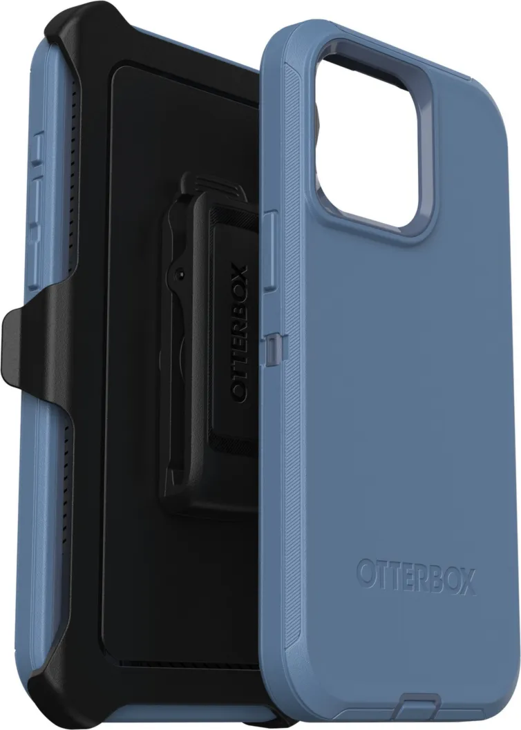 iPhone 15 Pro Max Otterbox Defender Series Case - Blue (Baby Blue Jeans)