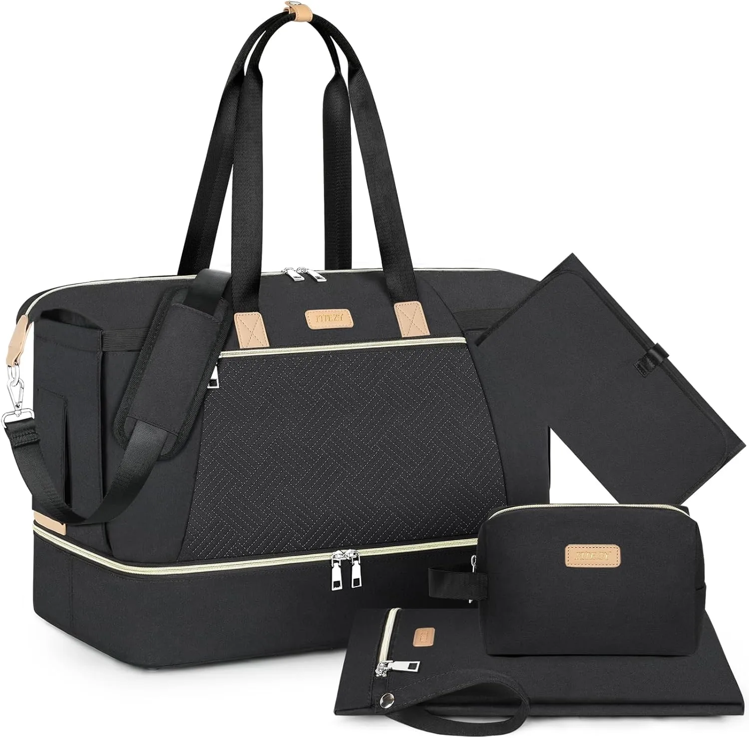 ITIEZY Diaper Bag Tote for Baby - Large Mommy Bag with Portable Changing Pad Pacifier Case, Hospital Bags Travel Baby Bag