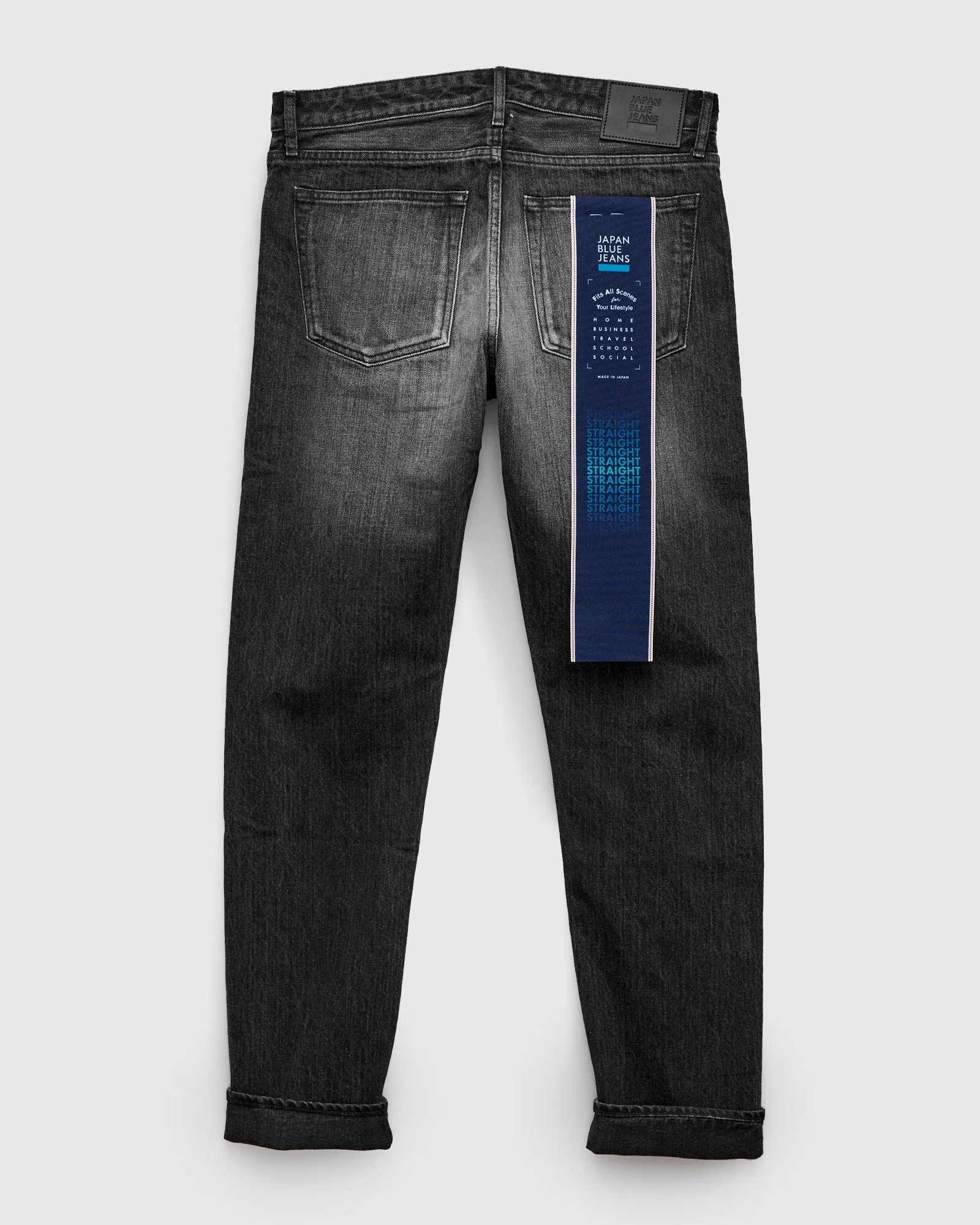 J314 "Aged Wash" 14oz Black Washed Selvedge Denim - Straight Tapered Fit