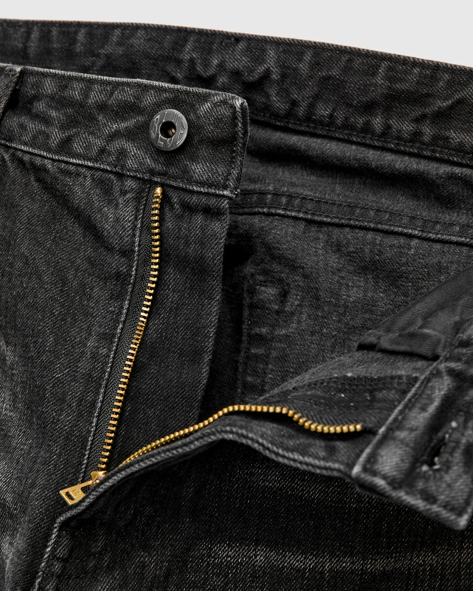 J314 "Aged Wash" 14oz Black Washed Selvedge Denim - Straight Tapered Fit