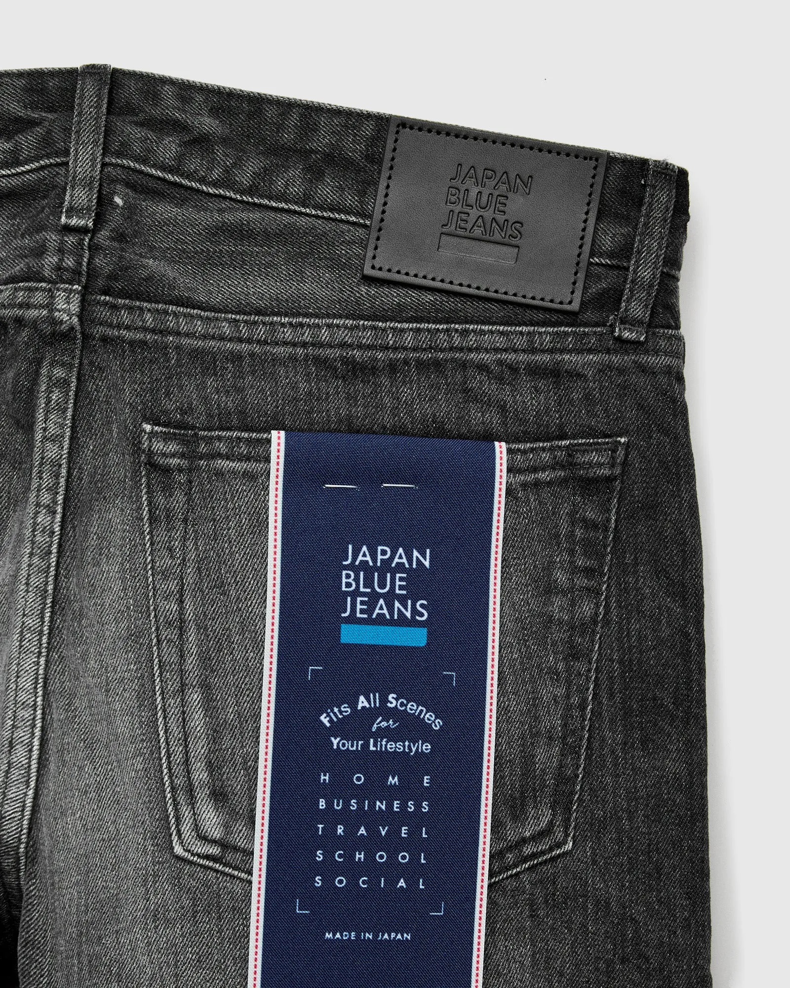 J314 "Aged Wash" 14oz Black Washed Selvedge Denim - Straight Tapered Fit