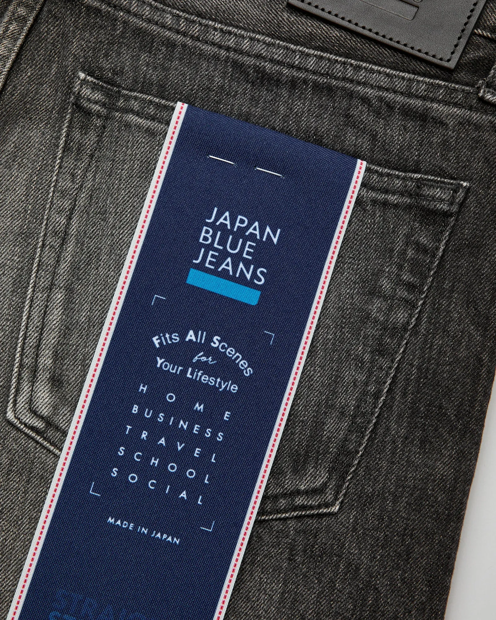 J314 "Aged Wash" 14oz Black Washed Selvedge Denim - Straight Tapered Fit