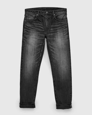 J314 "Aged Wash" 14oz Black Washed Selvedge Denim - Straight Tapered Fit