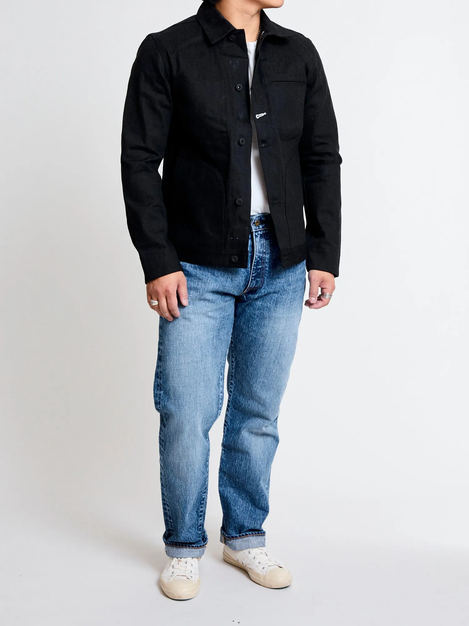 J401-LID "Circle Aged Wash" 14.8oz Selvedge Denim - Classic Straight Fit