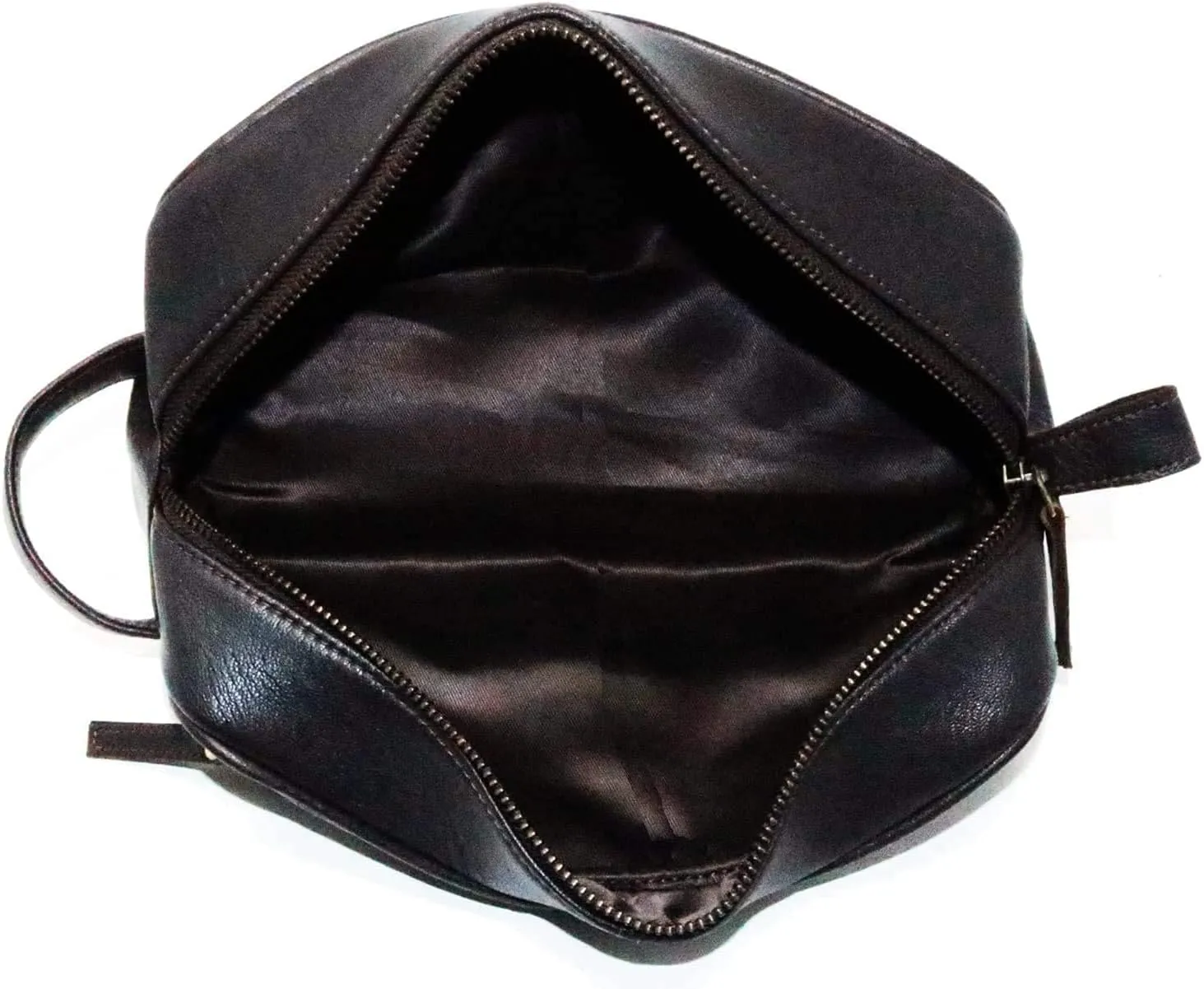 jaald Men's Genuine Leather Toiletry Bag Waterproof Dopp Kit Shaving Bags And Grooming For Travel Groomsmen Gift Men Women Hanging Zippered Makeup Bathroom Cosmetic Pouch Case Make Up kit