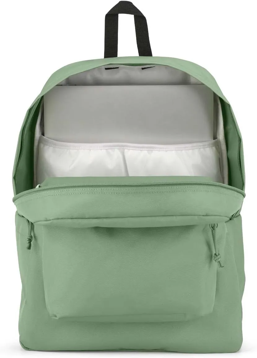 JanSport SuperBreak Plus Backpack with Padded 15-inch Laptop Sleeve and Integrated Bottle Pocket - Spacious and Durable Daypack for Work and Travel - Loden Frost