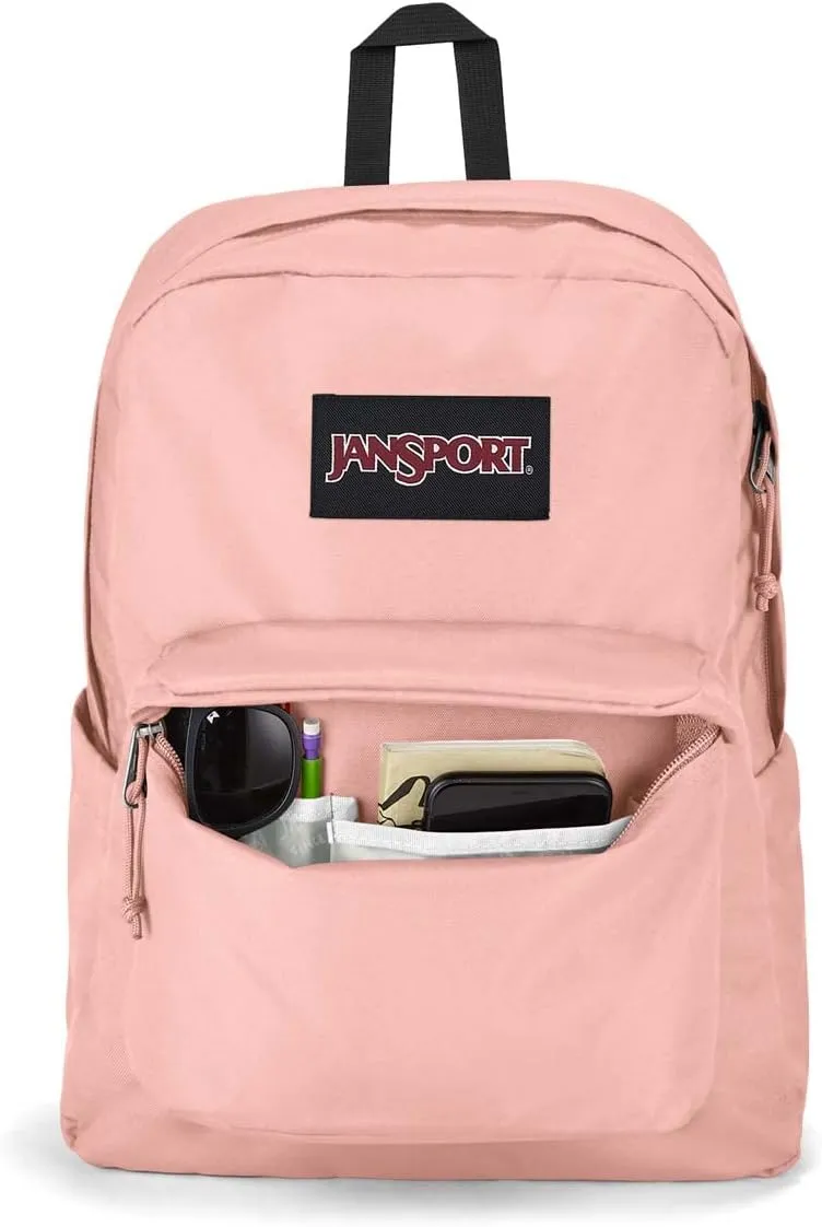 JanSport SuperBreak Plus Backpack with Padded 15-inch Laptop Sleeve and Integrated Bottle Pocket - Spacious and Durable Daypack for Work and Travel - Misty Rose