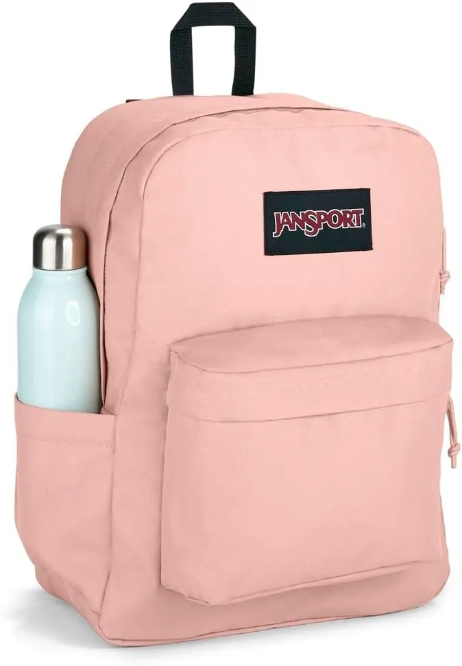 JanSport SuperBreak Plus Backpack with Padded 15-inch Laptop Sleeve and Integrated Bottle Pocket - Spacious and Durable Daypack for Work and Travel - Misty Rose
