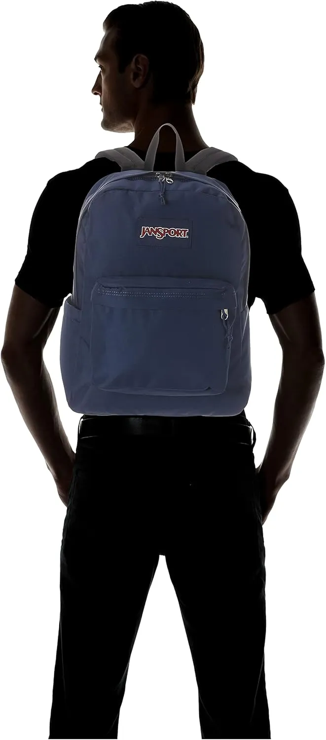 JanSport SuperBreak Plus Backpack with Padded 15-inch Laptop Sleeve and Integrated Bottle Pocket - Spacious and Durable Daypack for Work and Travel - Navy