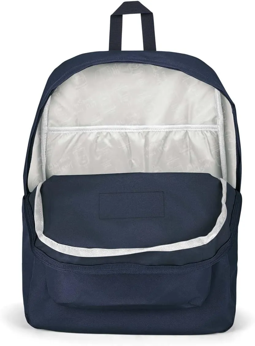 JanSport SuperBreak Plus Backpack with Padded 15-inch Laptop Sleeve and Integrated Bottle Pocket - Spacious and Durable Daypack for Work and Travel - Navy